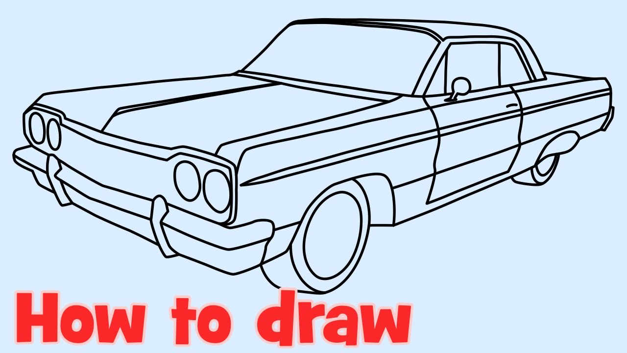 1280x720 how to draw a car chevrolet impala lowrider - Impala Drawing