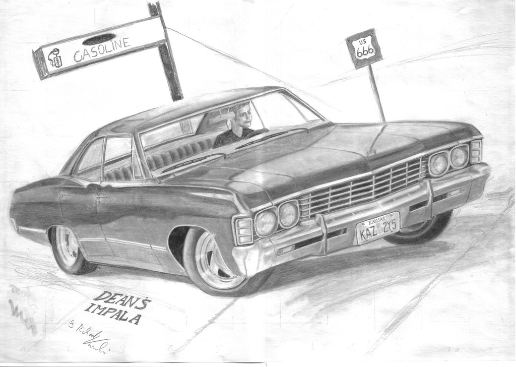 1024x728 impala supernatural drawing - Impala Drawing