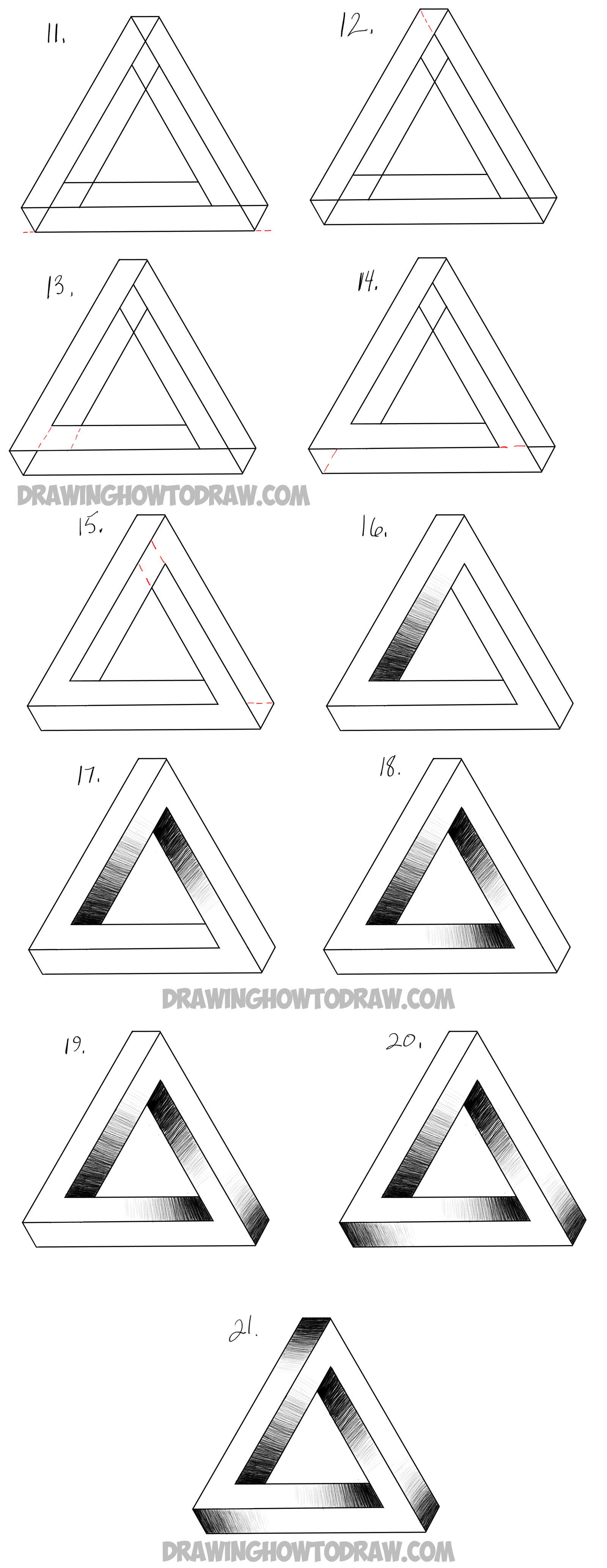 1600x4132 How To Draw An Impossible Triangle - Impossible Drawing