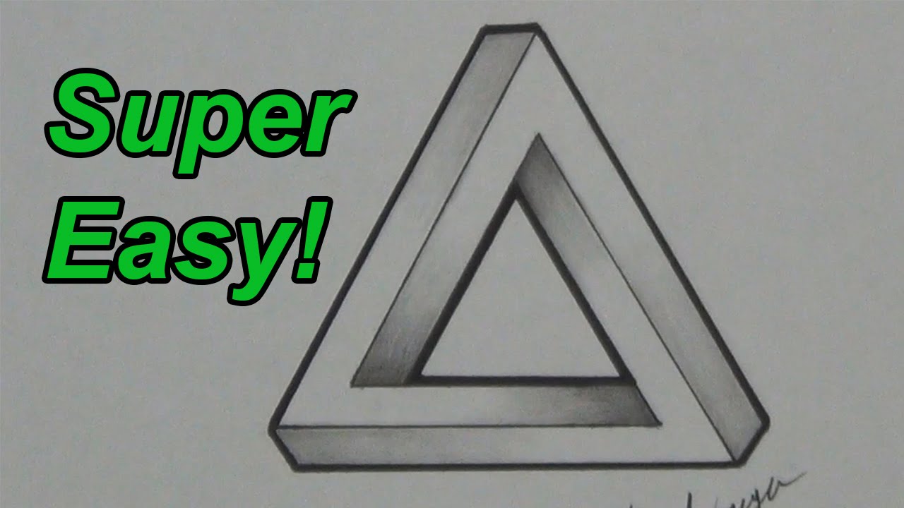 1280x720 How To Draw An Impossible Triangle Optical Illusion - Impossible Triangle Drawing