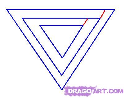 403x316 How To Draw An Impossible Triangle, Step - Impossible Triangle Drawing