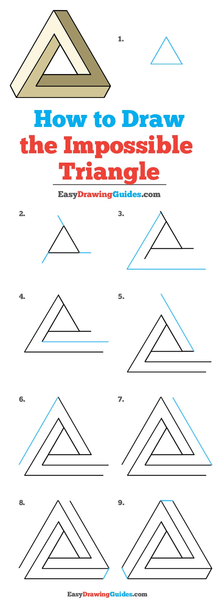736x2008 How To Draw The Impossible Triangle - Impossible Triangle Drawing