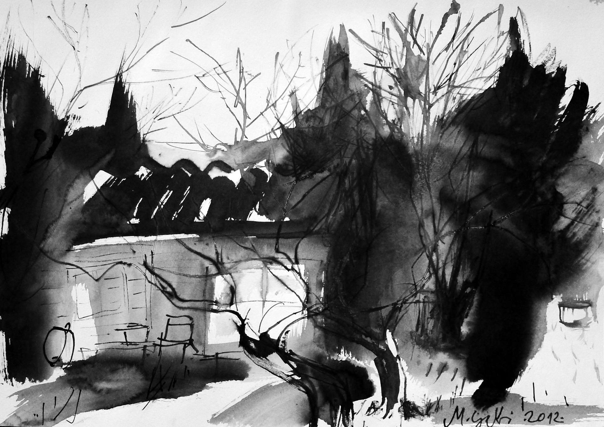 1920x1358 Garden Impression Drawing - Impression Drawing