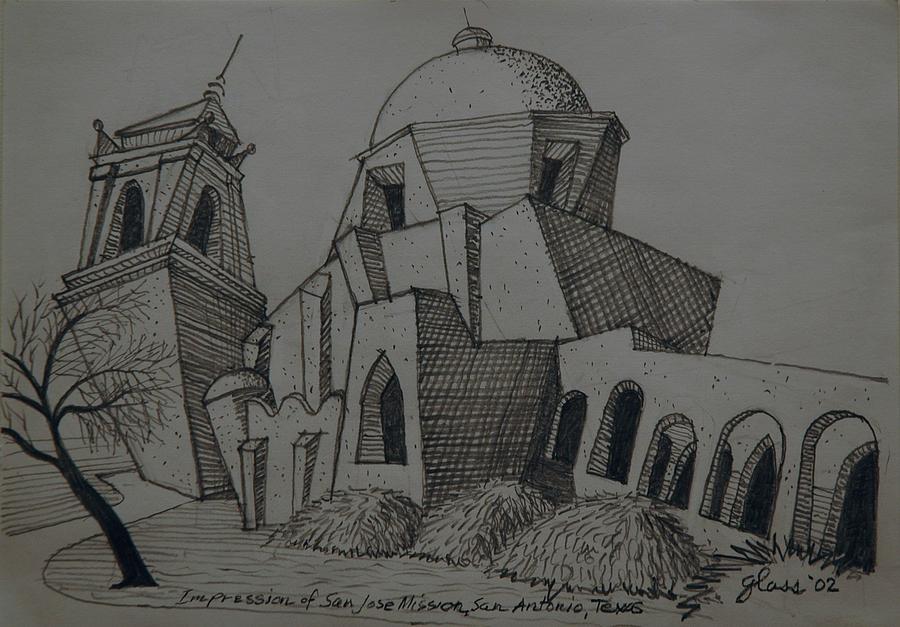 900x627 impression san jose mission san antonio texas drawing - Impression Drawing