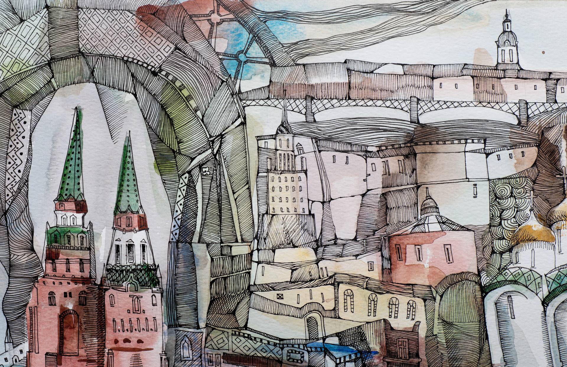 1920x1244 Moscow, Impression Drawing - Impression Drawing