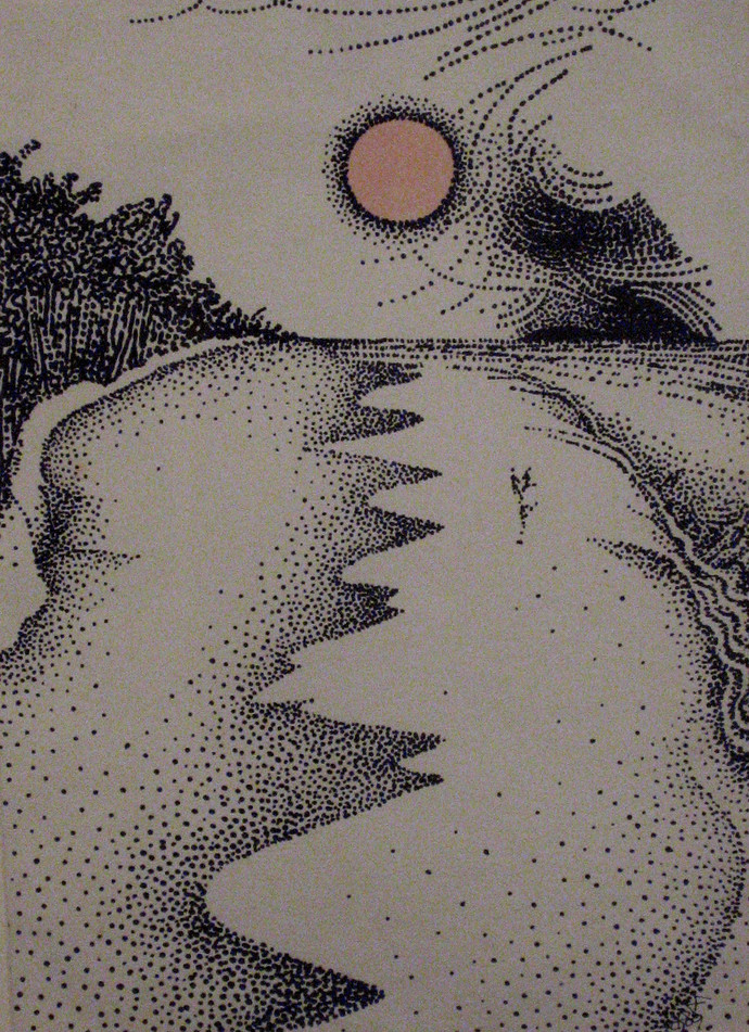 690x951 Digha Beach - Impressionism Drawing