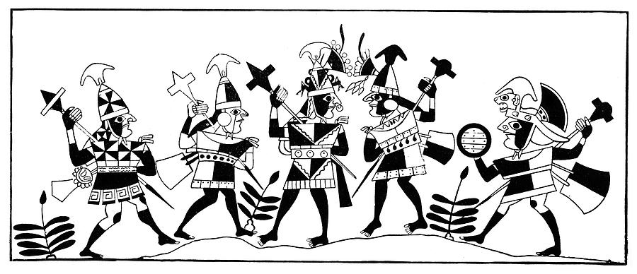 900x388 peru inca soldiers drawing - Inca Drawings