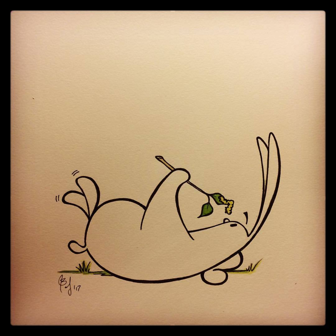 1080x1080 My Daily Bunny - Inchworm Drawing