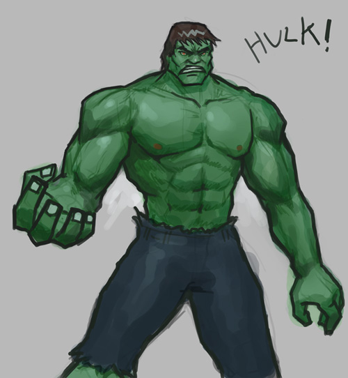 500x542 How To Draw Hulk - Incredible Hulk Drawing
