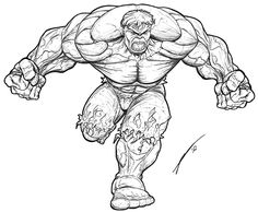 236x194 Best Hulk Cartoon Art Tattoo Outlines Images Comic Art, Comic - Incredible Hulk Drawing