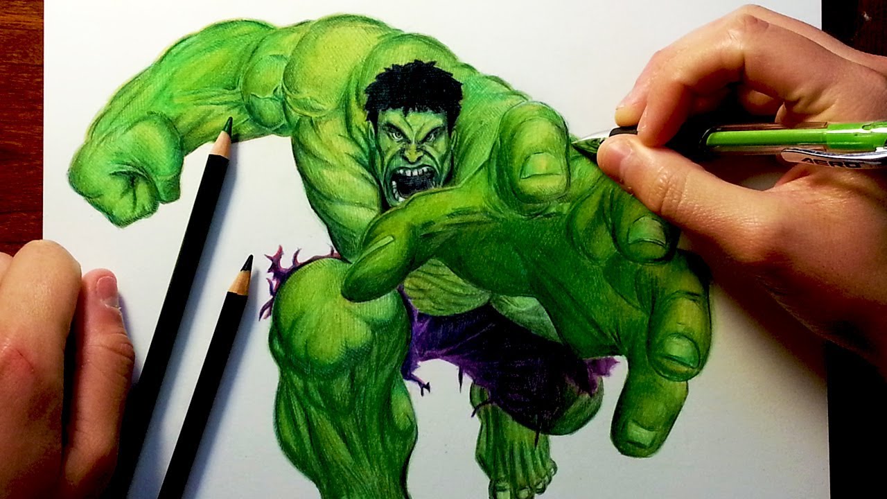 1280x720 The Hulk Before After Drawing - Incredible Hulk Drawing
