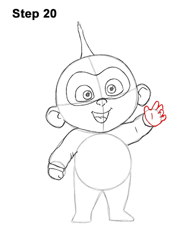 386x500 How To Draw Jack Jack From The Incredibles Video Step - Incredibles Drawing