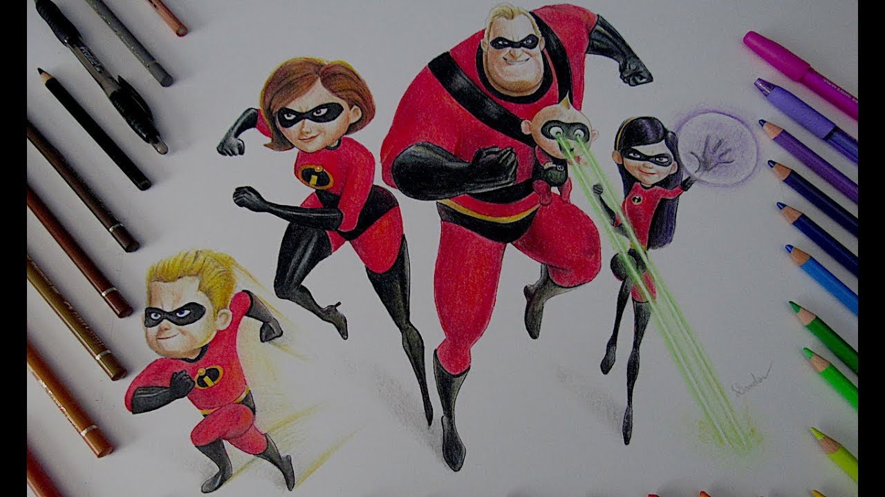 1280x720 Drawing The Incredibles Using Colored Pencil - Incredibles Drawing