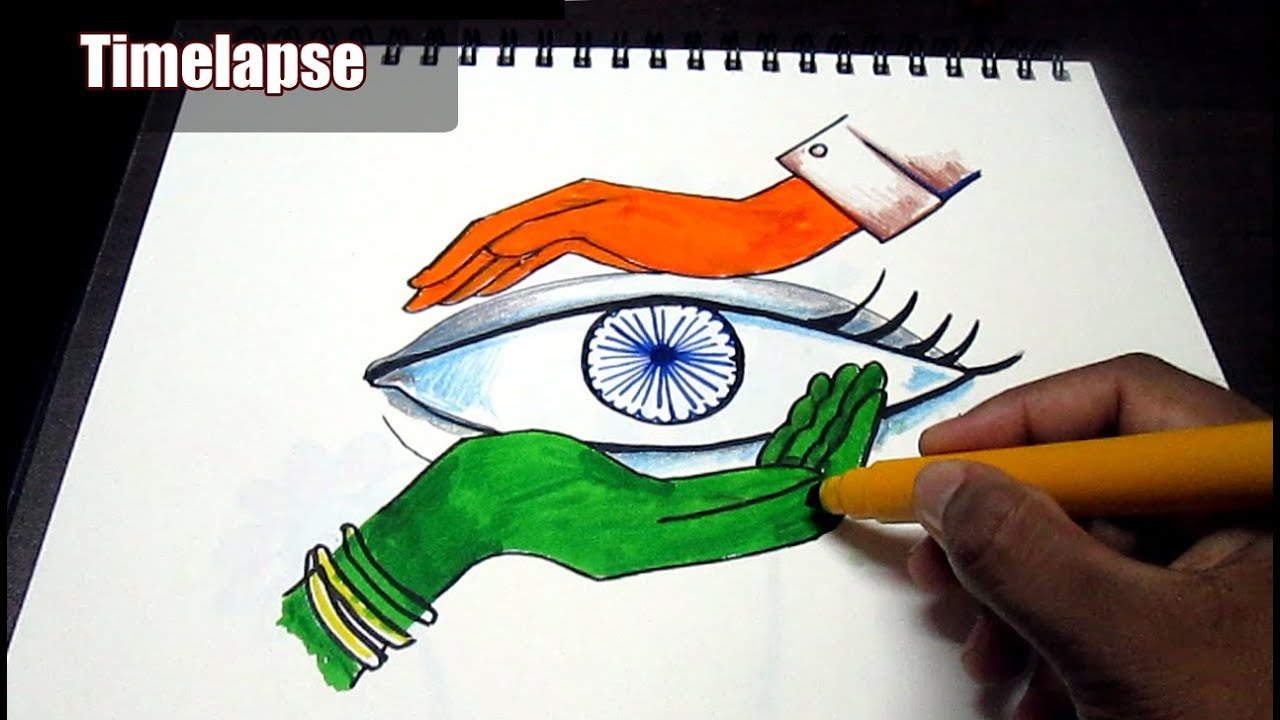 1280x720 Creative Drawing - Independence Day Drawing