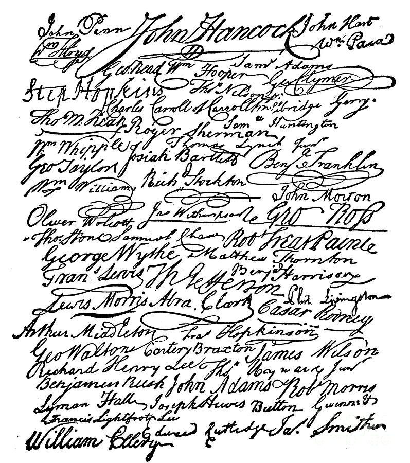 797x900 signatures to the declaration of independence drawing - Independence Drawing