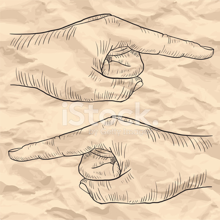 439x439 Sketch Drawing Hand With Index Finger Stock Vector - Index Finger Drawing