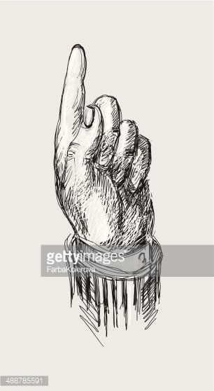 306x558 vector drawing hand with index finger pointing up stock vectors - Index Finger Drawing