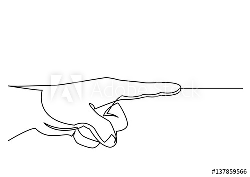 500x354 continuous line drawing of hand pointing direction with index - Index Finger Drawing