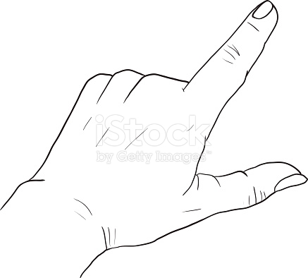 437x394 Drawn Finger Sketch - Index Finger Drawing