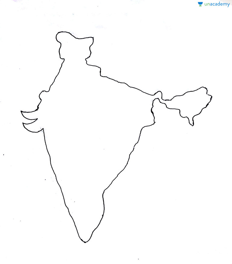 768x873 how to draw india map within secs in mains exam draw maps - India Drawing