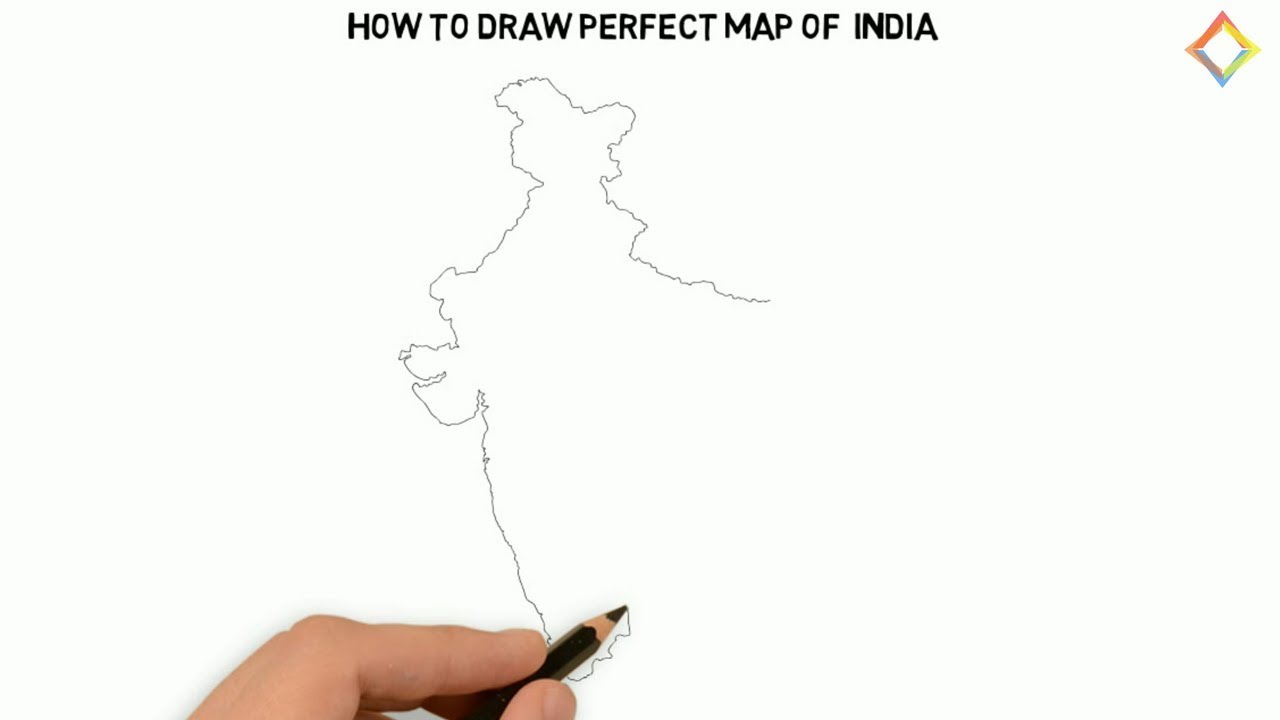 1280x720 how to draw the map of india draw india map step - India Drawing