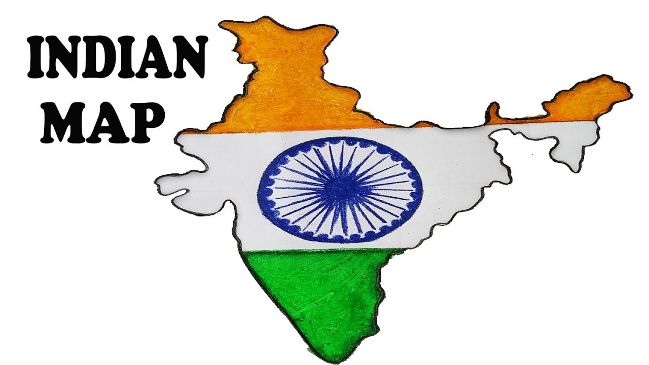1280x720 How To Draw Indian Map Step - India Drawing