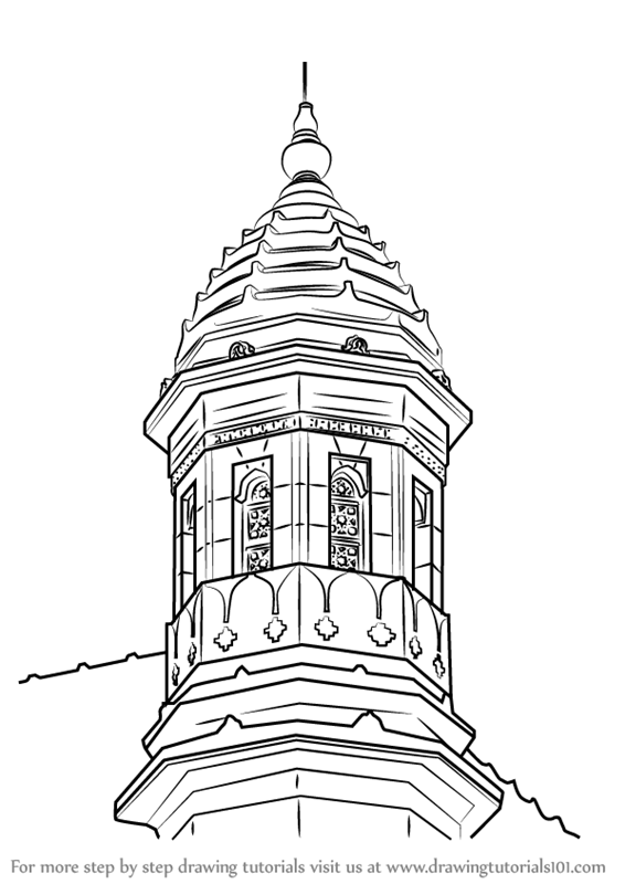 566x800 learn how to draw gateway of india - India Drawing
