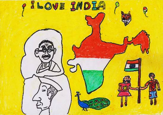 550x389 i love my india painting - India Drawing For Kids
