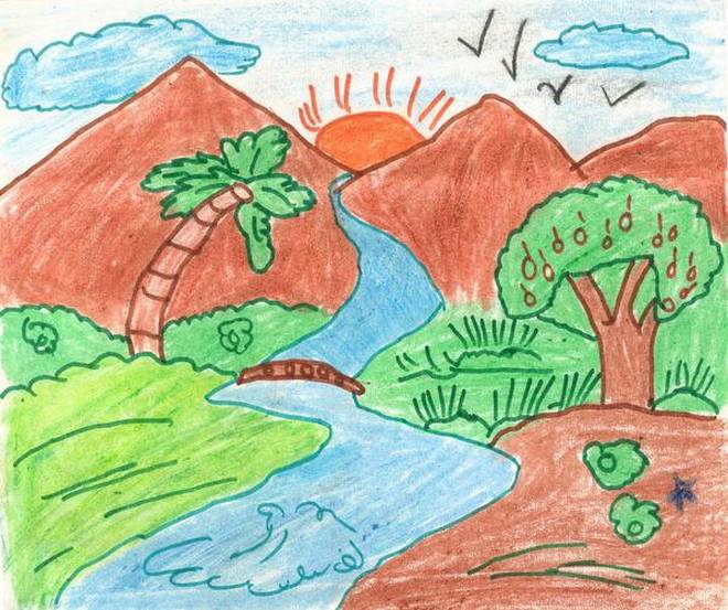 India Drawing For Kids at PaintingValley.com | Explore collection of ...