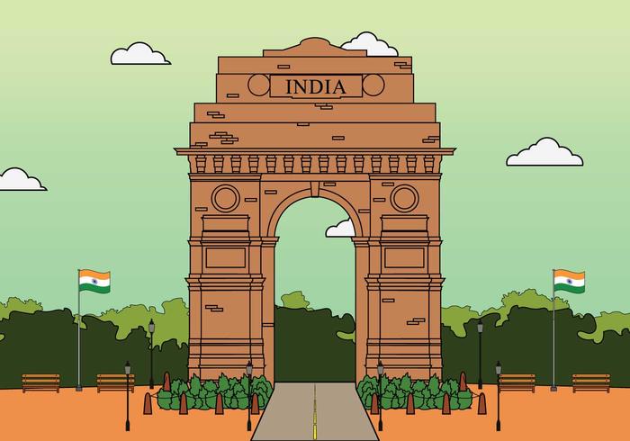 700x490 Free India Gate Illustration - India Gate Drawing