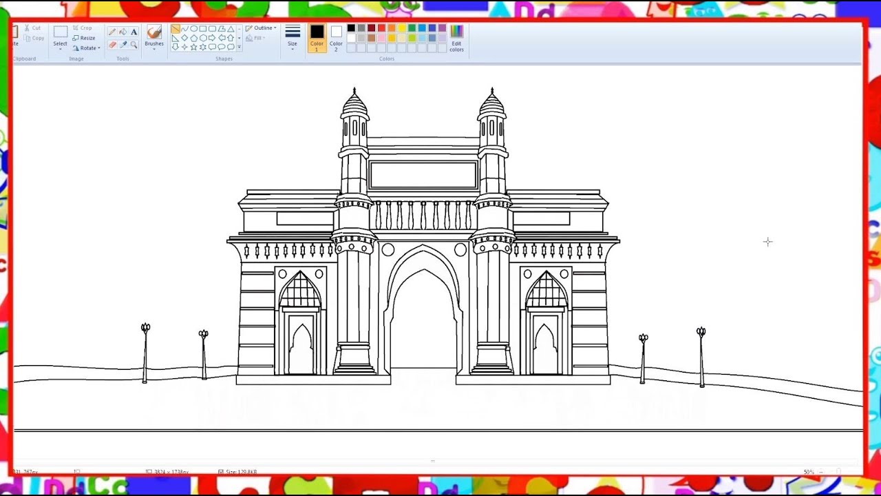 Ворота индии рисунок