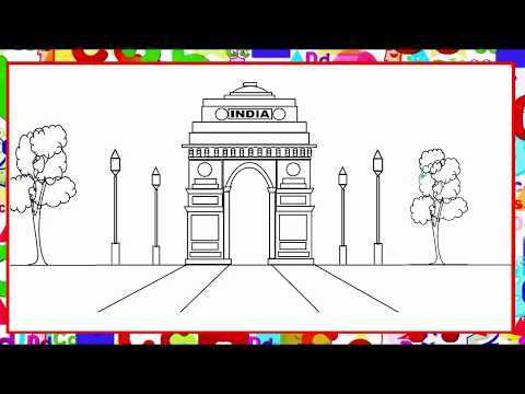 480x360 How To Draw India Gate In Ms Paint - India Gate Drawing