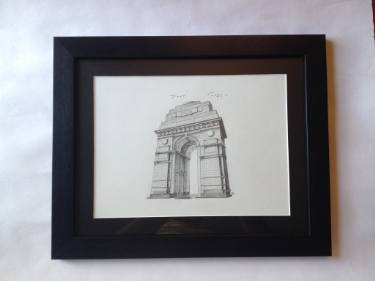 375x281 India Gate Pencil Drawing Drawing - India Gate Drawing