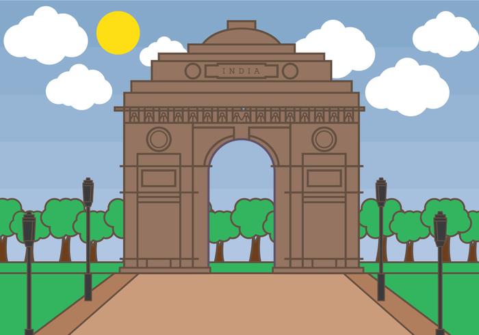 700x490 India Gate Vector - India Gate Drawing