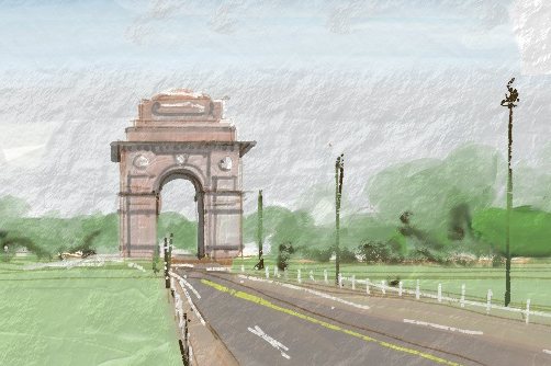 502x334 Drawing - India Gate Drawing