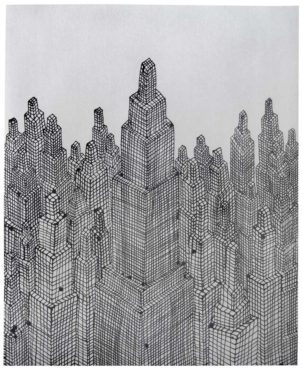 1000x1226 Michael Mcguire India Ink Drawing On Chipboard - India Ink Drawing