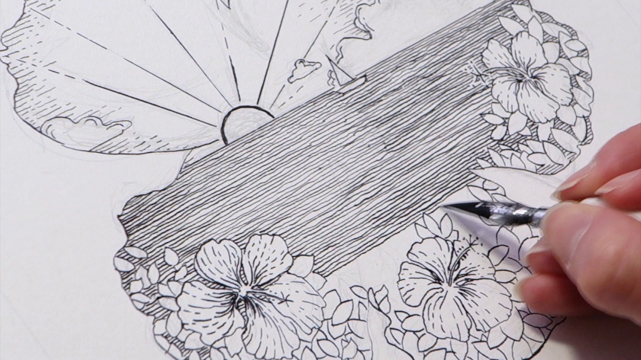 1280x720 time lapse drawing india ink dip pen - India Ink Drawing