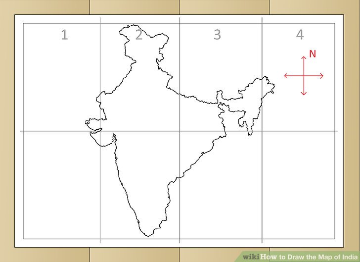 728x529 How To Draw The Map Of India - India Map Drawing