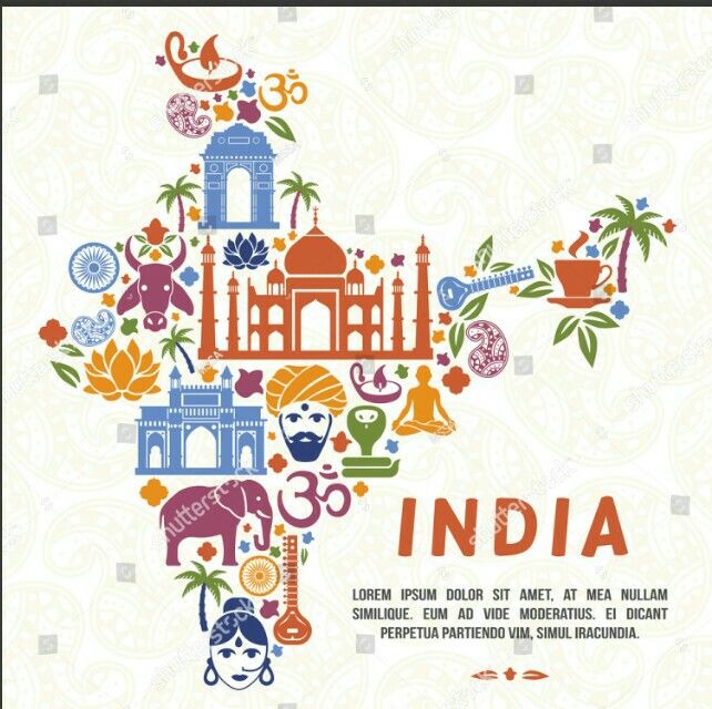 642x640 India In Indian Symbols, India Map - India Map Drawing