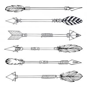 300x300 photostock vector hand drawing ethnic arrows isolated on white - Indian Arrow Drawing