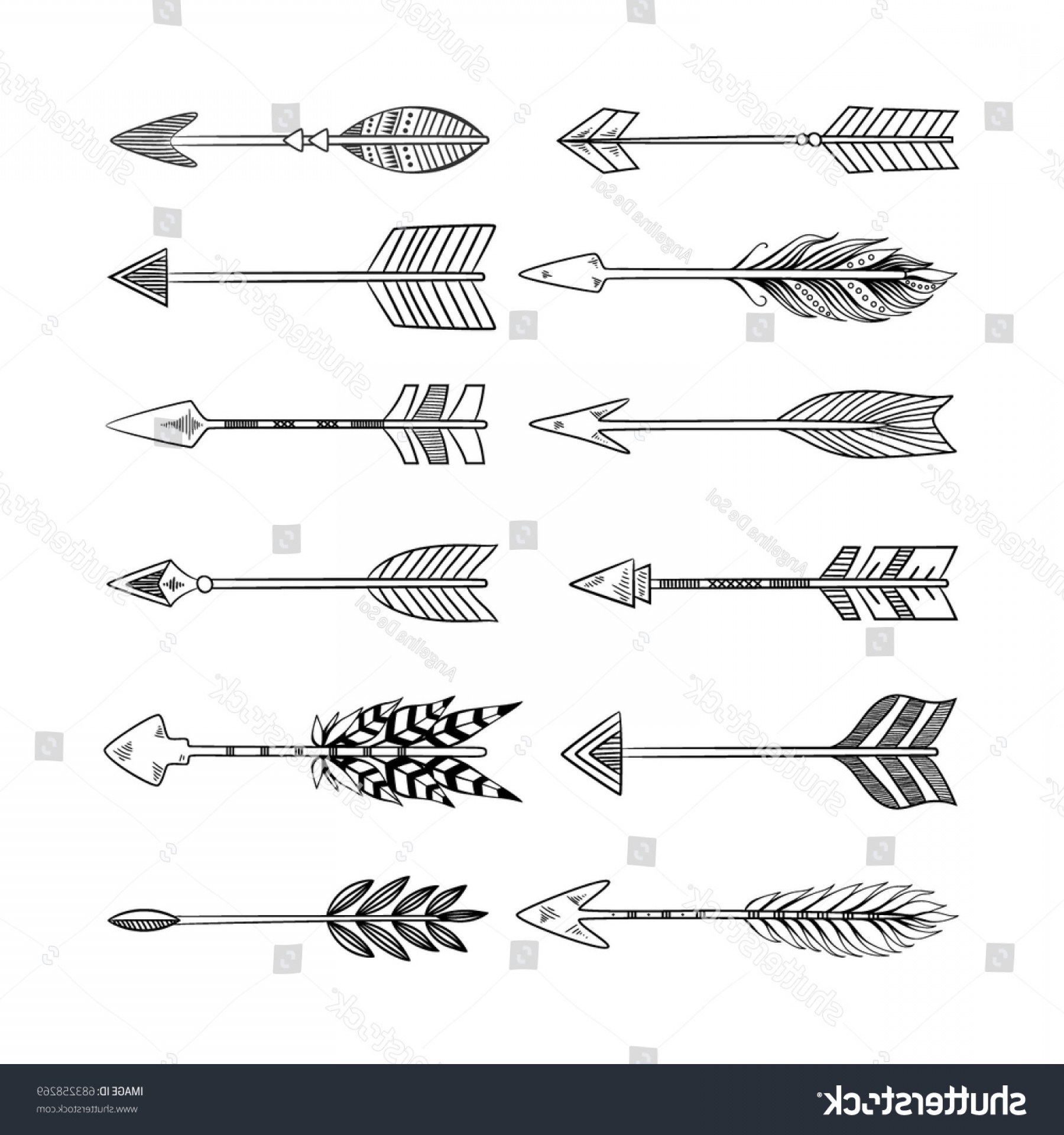 1800x1920 Arrow Set Native American Indian Style Soidergi - Indian Arrow Drawing