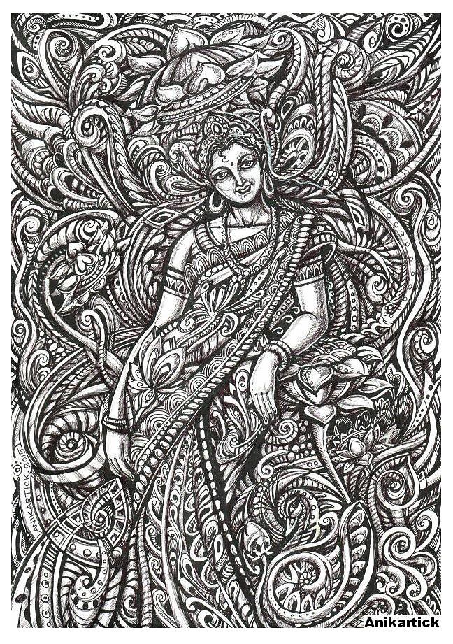 648x921 indian art indian artist works indian gods and indian - Indian Art Drawing