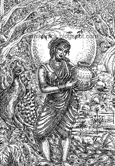 394x567 indian artist gallery indian art - Indian Art Drawing