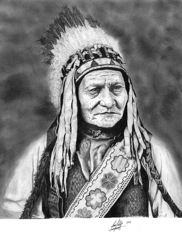 708x900 Indian Chief Drawing Drawing - Indian Chief Drawing