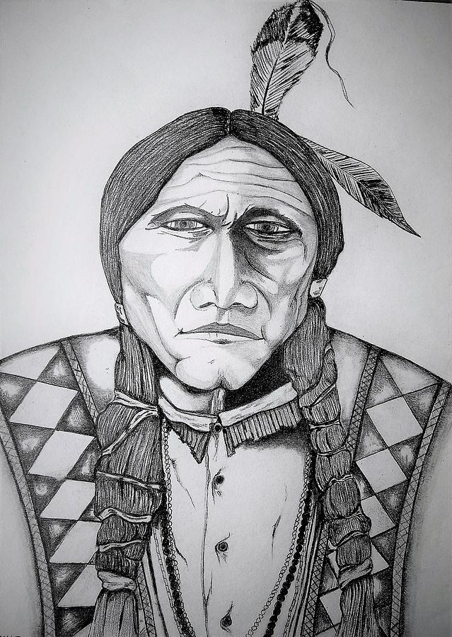 639x900 Indian Chief Drawing - Indian Chief Drawing