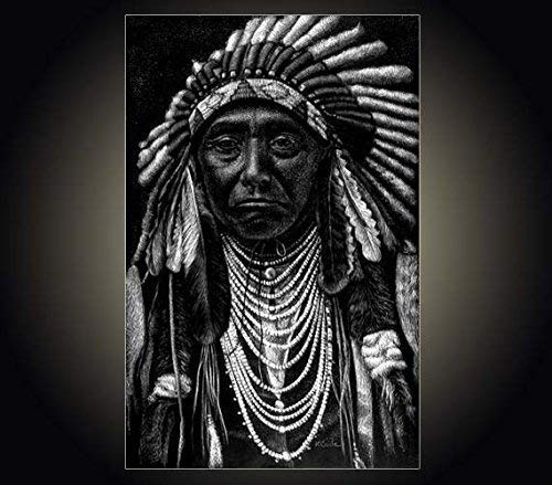 500x439 Card X Joseph A Pen And Ink - Indian Chief Drawing