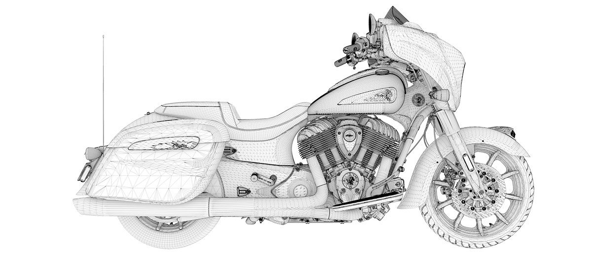 1200x520 Performance Accessories Indian Motorcycle - Indian Chief Drawing