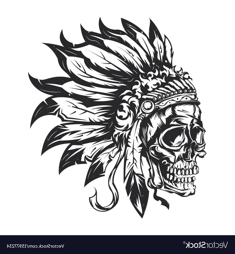 1000x1080 Top American Indian Chief Skull Vector Drawing - Indian Chief Drawing