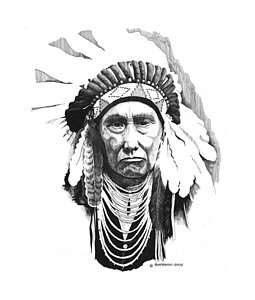 255x300 Chief Joseph Drawing - Indian Chief Drawing