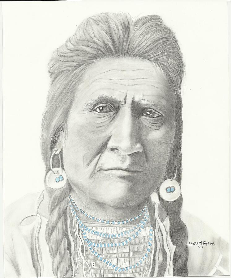 747x900 Crow Indian Chief Drawing - Indian Chief Drawing